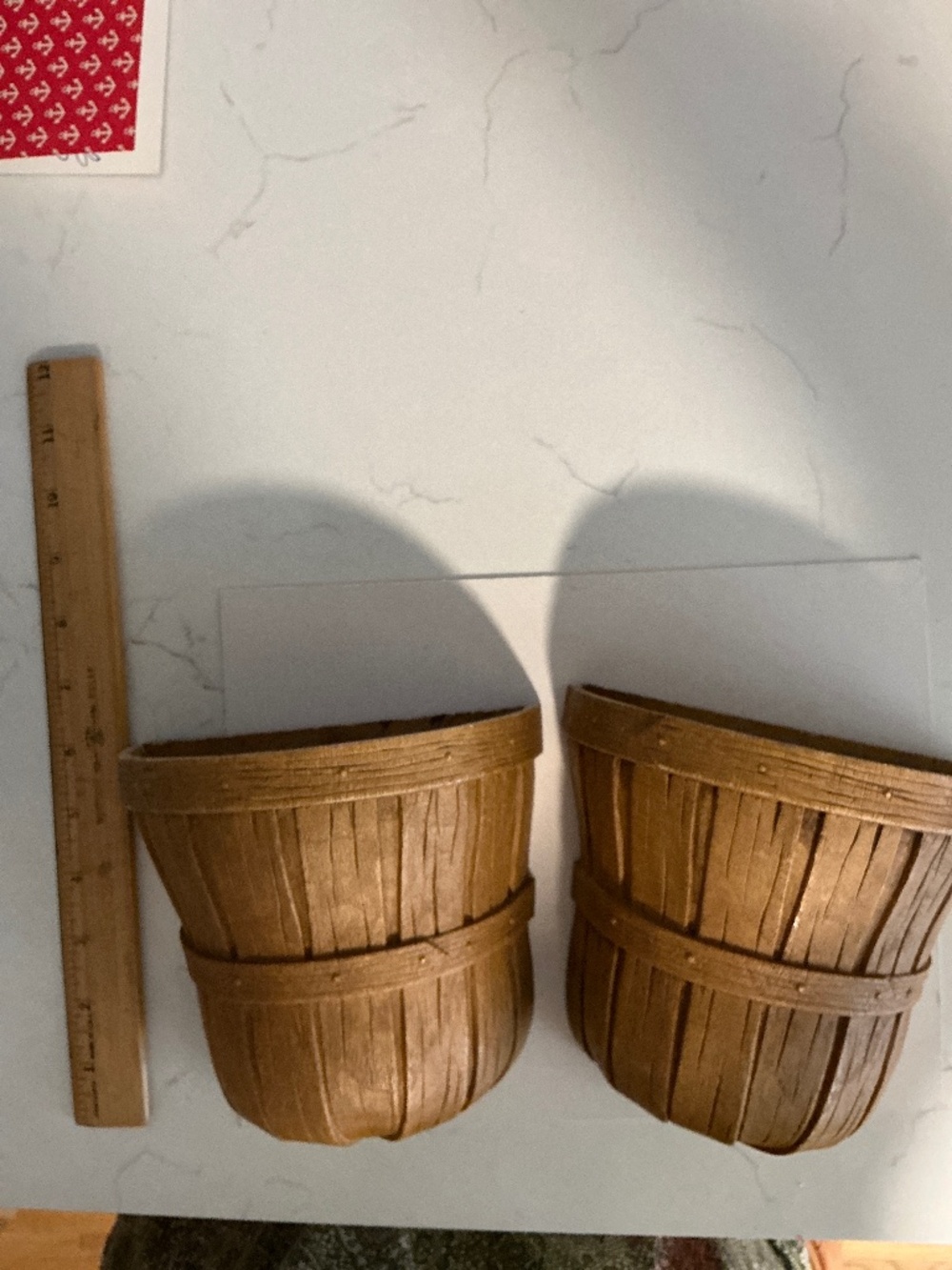 Vintage 1989 HOMCO Faux Wood Wall Basket 2 Set Sconces| Cottagecore